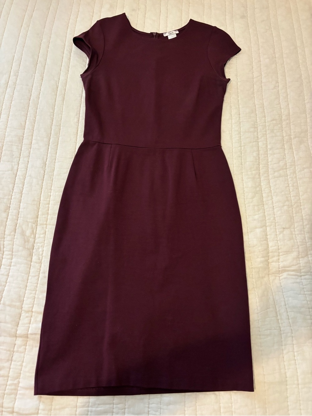 Bar III Cap-Sleeve Sheath Dress in Plum